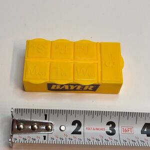 Bayer Yellow Daily Pill Organizer Medicine Box Holder Travel Unique Gift Collect